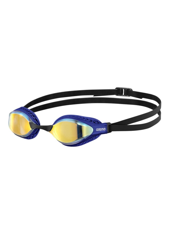 arena Air-Speed Mirror Yellow Copper-Blue Goggles, Racing, Pool, Equipment, Uni Adult - Professional Racing Goggles with Honeycomb Seals - Image 2